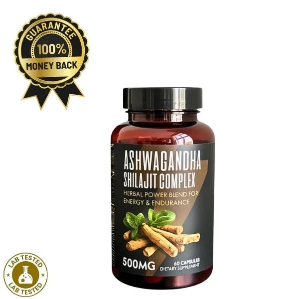 Ashwagandha Shilajit Complex 500mg – 60 Capsules - VIGOUR SHILAJIT UK