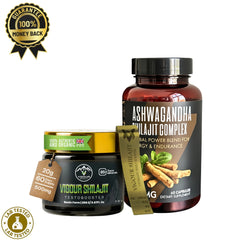 Shilajit Resin 20g & Ashwagandha Shilajit 500mg 60 Capsules Bundle - VIGOUR SHILAJIT UK